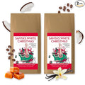 BARNIE'S COFFEE TEA CO. Santa's White Christmas Whole Bean Coffee with Smooth Coconut Caramel and Warm Vanilla Flavors Medium Roasted Arabica Coffee Beans 10 oz Bag (Pack of 2)