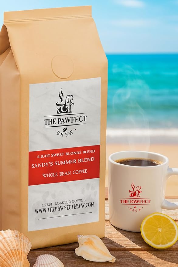 Dog Lover’s Coffee – Sandy’s Summer Blend – Light Roast by The Pawfect Brew – Sweet Blonde Espresso Blend Smooth &amp Subtle – 25% of Profits Donated to Animal Rescue – Drip 12OZ