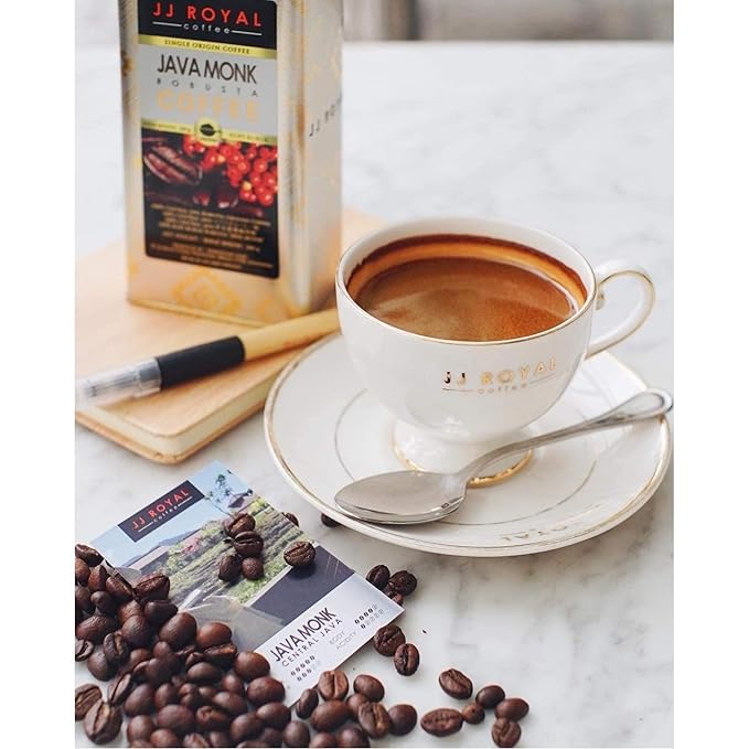 JJ Royal Coffee Java Monk Robusta 200g Ground Coffee (Pack of 1)