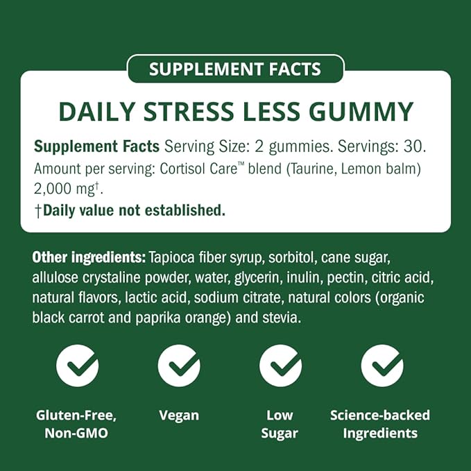 Semaine Stress Less Gummy with Cortisol Care™ 60 Count – Daily Support for Stress Mood &amp Sleep
