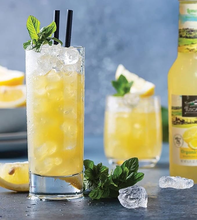 Tuscanini Organic Cold Pressed Sparkling Lemon Soda (6 Pack) Contains 16% Real Juice! No Food Coloring or Artificial Flavors Product of Italy