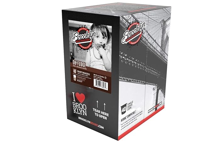 Brooklyn Beans Oh Fudge Gourmet Coffee Pods - Compatible with Keurig K Cup Brewers Including 2.0 Machines 40 Count Rich Chocolate Flavored