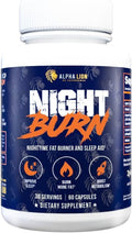 ALPHA LION Night Burn Metabolism Booster for Weight Loss Less Body Fat More Muscle Promotes Lean Body Calorie Burning Supplement Relax Better Promote Healthy Cortisol (60 Capsules)