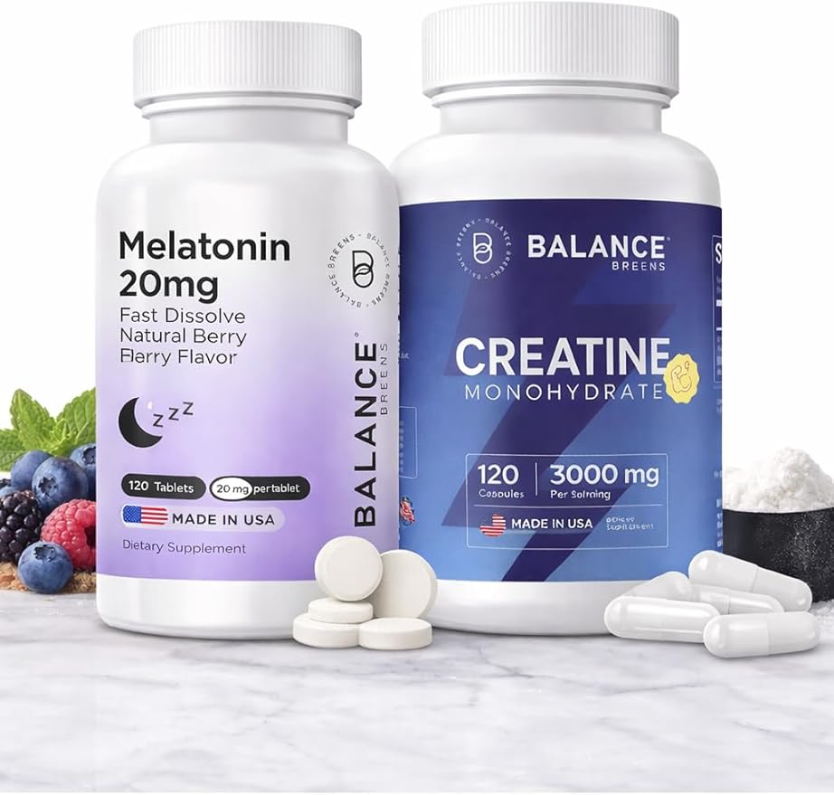 Balancebreens Melatonin + Creatine Sleep &amp Performance Support Bundle