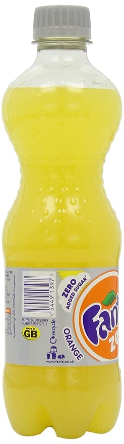 Fanta Zero Orange Soft Drink Bottle 500 ml (Pack of 12)