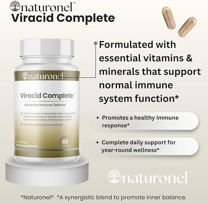 Viracid Complete (6 Pack) Comprehensive Immune Formula with Elderberry Echinacea Garlic Zinc L-Glutamine &amp Turmeric 95% Curcuminoids | Premium Supplement Made in USA GMP Certified
