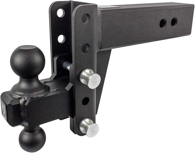 BulletProof Hitches - 3.0 Adjustable Heavy Duty Trailer Hitch (22000 lb. Rating) - 4 Drop/Rise Trailer Hitch with 2 &amp 2-5/16 Dual Ball - Powder Coat Solid Steel Corrosion-Resistant
