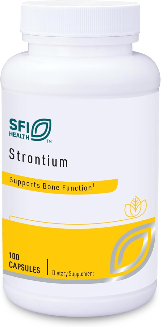 Klaire Labs SFI Health Strontium - Hypoallergenic 300 Milligrams Bioavailable Strontium Citrate for Bone &amp Tissue Support (100 Capsules)