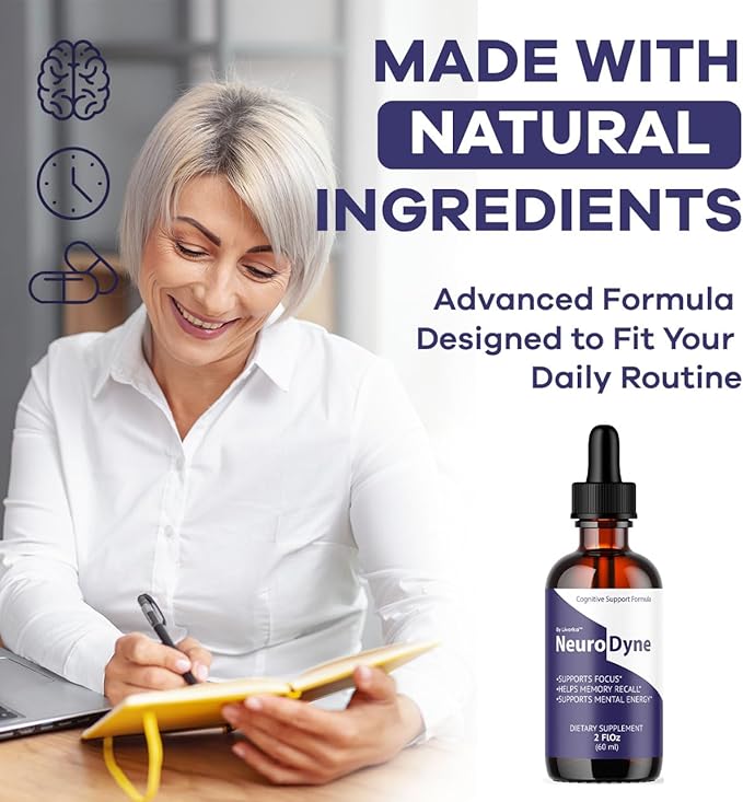 (2 Pack) NeuroDyne - Official NeuroDyne Drops Supplement Brain Support Advanced Formula Neuro Dyne Liquid Premium All Natural Cognitive Focus Nerve Support for Health Wellness 2 Bottles for 2 Months