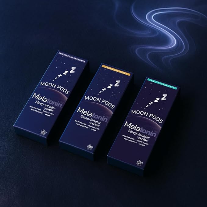Melatonin Diffuser for Sleep Support – Natural Sleep Aid &amp Stress Relief Diffuser – Nicotine-Free Non-Habit Forming – Reusable &amp Portable Melatonin Diffuser – Lavender &amp Chamomile Aroma