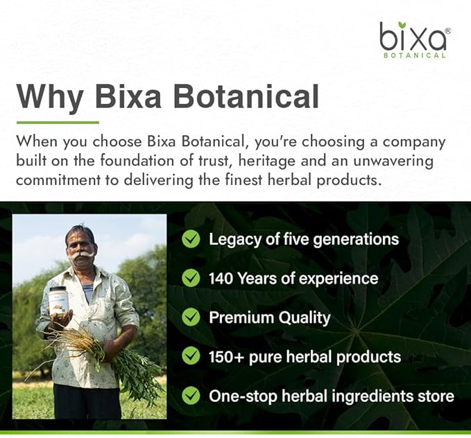bixa BOTANICAL | Safed Musli Powder | Chlorophytum Borivilianum | Steam Treated Ayurvedic Root | Vegan | Non GMO | Clean Label | Strength and Vitality Support | 7 oz 200 g