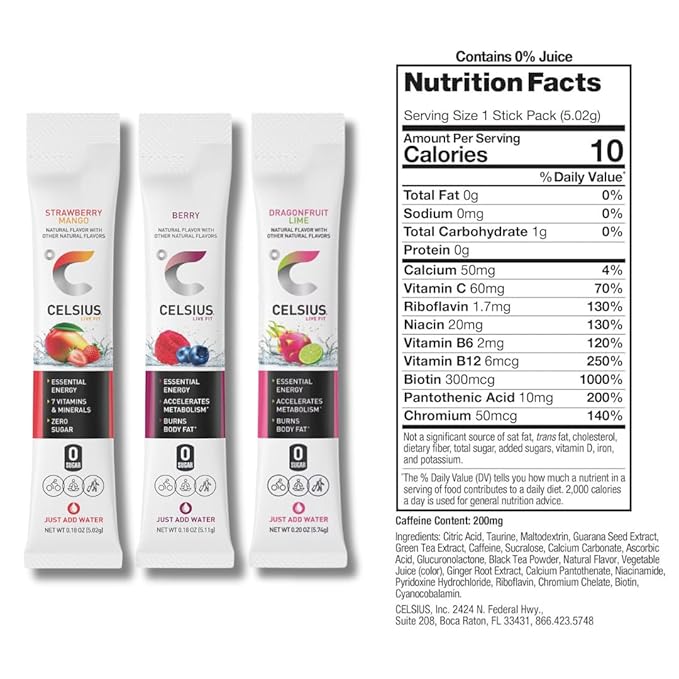 Energy Powder Packets – 3 Top Flavors 30 Energy Drink Packets for On the Go Essential Energy and Hydration | Bundled by Mix It Up Munchies | Healthy Gift Box