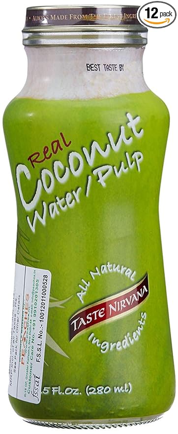 Taste Nirvana Coconut Wtr Pulp Natural 9.5 FO (Pack of 12) ( Value Bulk Multi-pack)60
