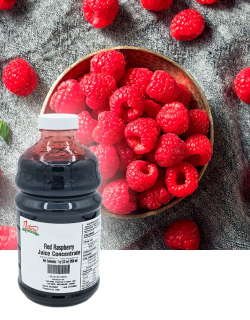 Nature Blessed 100% Red Raspberry Fruit Juice Concentrate - 2 Quarts (2/32 fl oz bottles) Home Beer Brewing Home Wine Distilling Flavoring Making Jelly