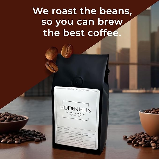 Hidden Hills Chocolate Hazelnut Coffee Freshly Roasted Personally For You Upon Ordering and Shipped Directly Strong &amp Smooth Blend Low Acid and Rich Flavor