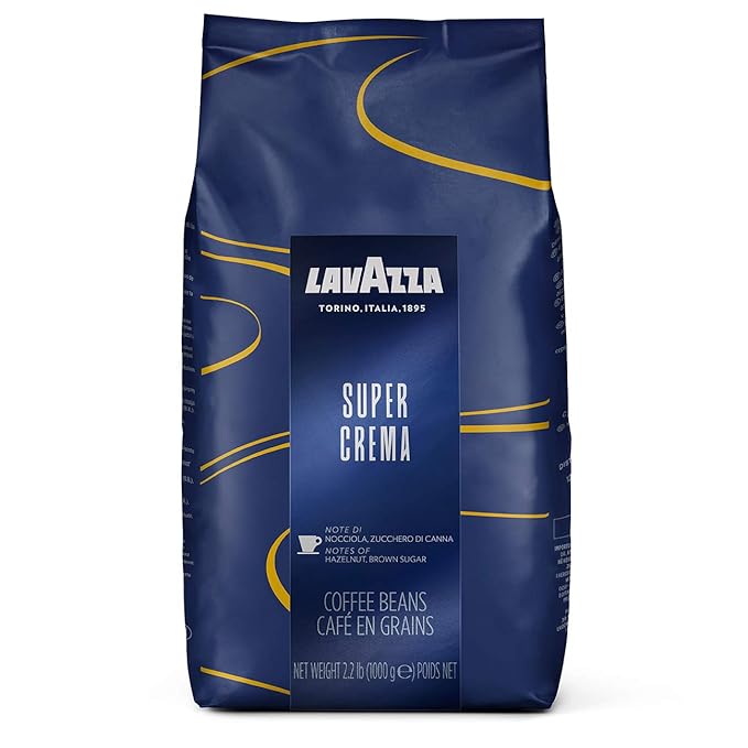 Lavazza Espresso Italiano Ground Coffee Blend (Pack of 4) and Lavazza Super Crema Whole Bean Coffee Blend (2.2 lbs)