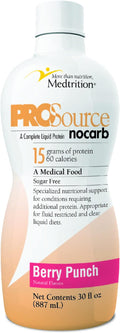 Liquid Collagen Peptides Type I III 15 Grams Protein per Oz. |Prosource NoCarb Berry Punch Bottle Medtrition|