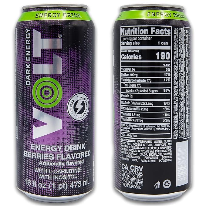 VOLT Dark Energy Drink (16 fl. oz. - 15pcs Case Berries)