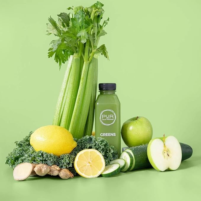 PUR Cold-Pressed Juice – 5-Day Signature Juice Cleanse – Natural Reset Supports Wellness Digestion &amp Energy – Greens Celery Kick Blue Chia Sunny Citrus &amp Raw Red – 30 Bottles