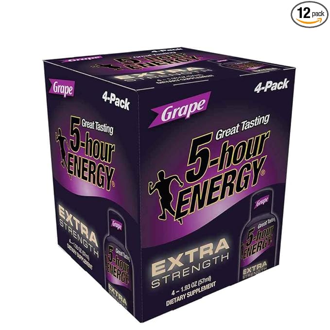 5 Hour Energy Extra Strength Grape Shots 7.72 Fluid Ounce -- 12 per case.