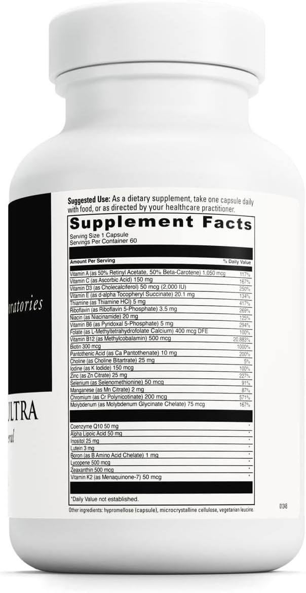 DAVINCI Labs Daily Best Ultra - Dietary Supplement to Support Cardiovascular Health Fat Metabolism and Bone Health* - with B Vitamins Minerals Choline CoQ10 Boron Lycopene - 60 Vegetarian Caps