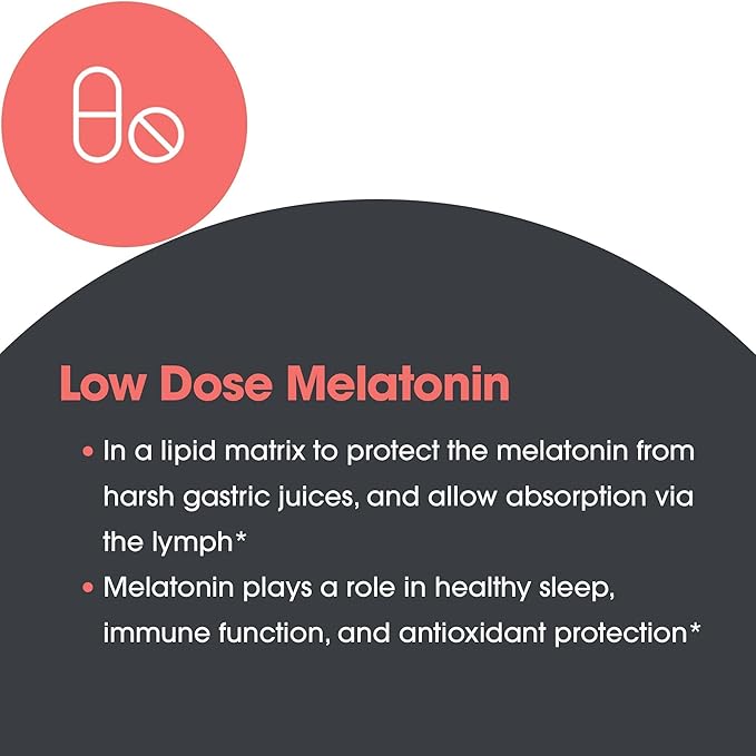 Allergy Research Group Slow Motion Melatonin - Sleep Aid Low Dose Lipid Matrix 1mg Supplement Pure Hypoallergenic Scored Tablets - 60 Count