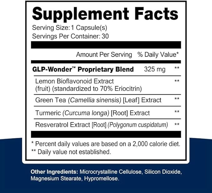 Dr. Stephanie's GLP-Wonder Natural GLP-1 Boosting Supplement - Control Hunger &amp Appetite Fight Cravings - Side-Effect Free Support