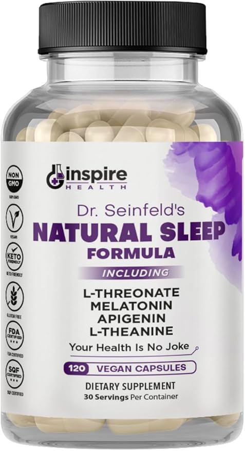 Sleep Support Formula - L-Threonate Apigenin Melatonin L-Theanine - 120 Capsules - 4-in-1 Non-Habit Forming Apigenin Supplement - Restful Nights and Refreshing Mornings - by Ginsipre Health