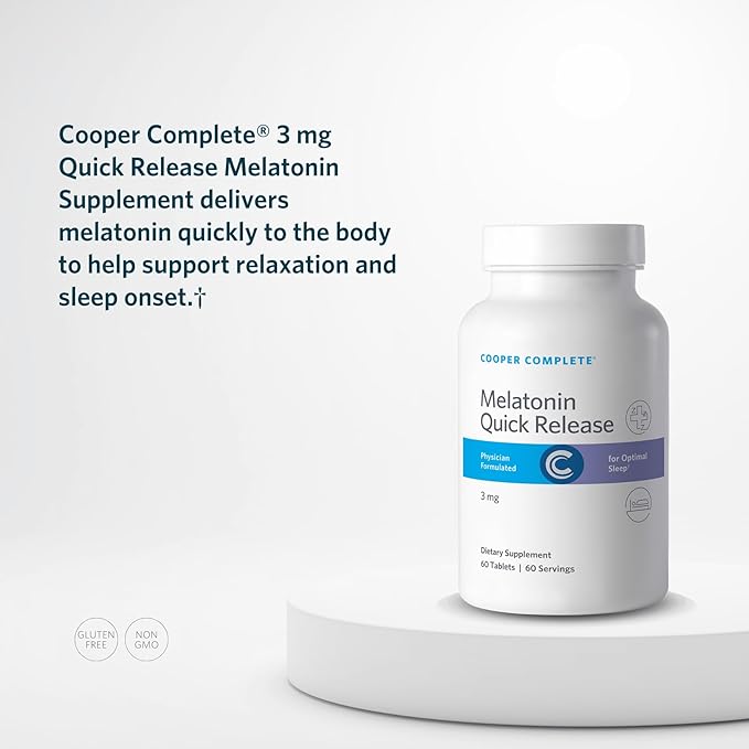 Cooper Complete - Quick Release Melatonin 3 mg - Fast Dissolving Tablet Sleep Support - 60 Day Supply. Pack of 1