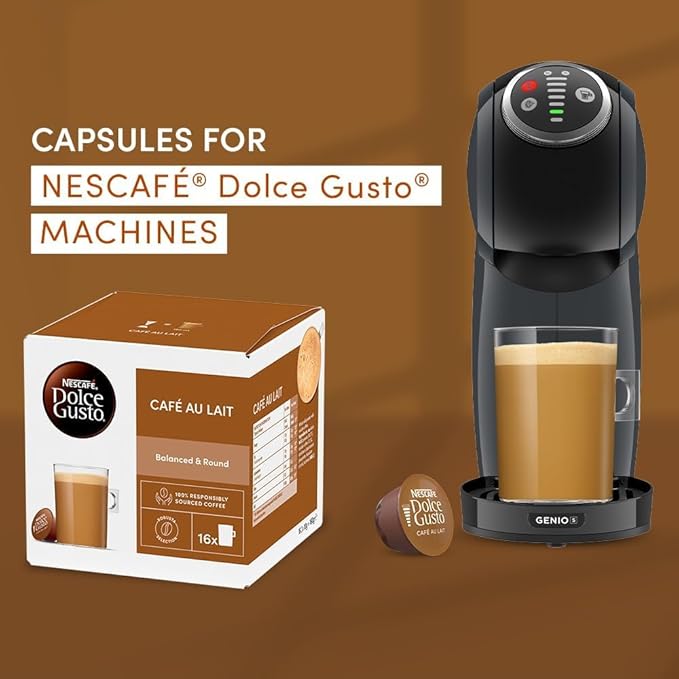 NESCAFÉ DOLCE GUSTO Café Au Lait Coffee Pods x16 (Pack of 3 Total 48 Pods 48 Servings)