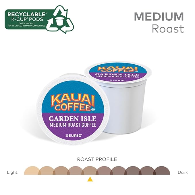 Kauai Coffee Garden Isle Medium Variation 32 Count (Pack of 4)