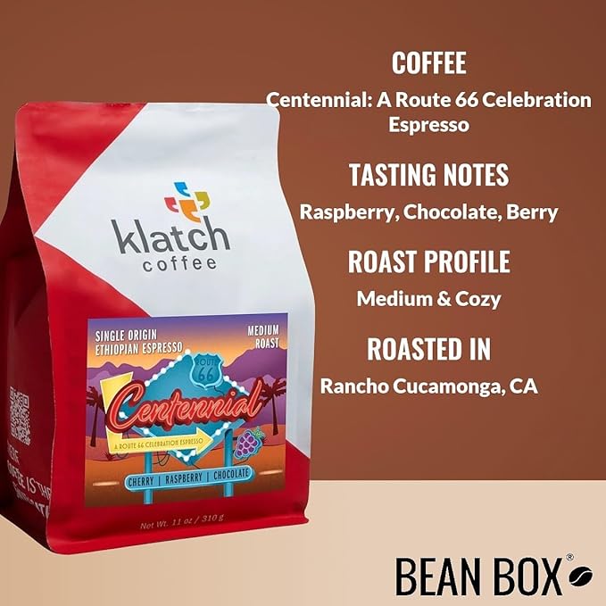 Centennial A Route 66 Celebration Espresso - Roasted by Klatch Coffee - Freshly Ground Coffee - 310 Gram Bag