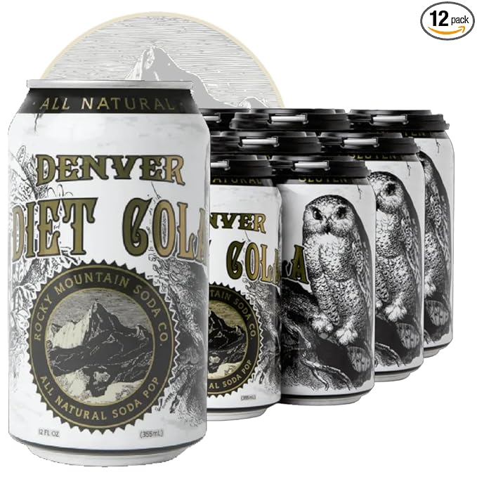 Rocky Mountain Soda 12‑Pack 12 Fl Oz Cans Small‑Batch Craft Soda Pop Gluten‑Free Vegan Organic Cane Sugar No Preservatives No Added Sodium Diet Cola Soda Pop