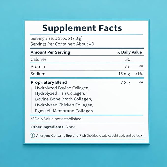 WellPath Multi Collagen Peptides Powder for Women | Renew Multi Collagen Protein for Hair Nails Skin | Hydrolyzed Bovine Marine &amp Chicken Sources | Types I II III V X | 11 oz | 40 Servings