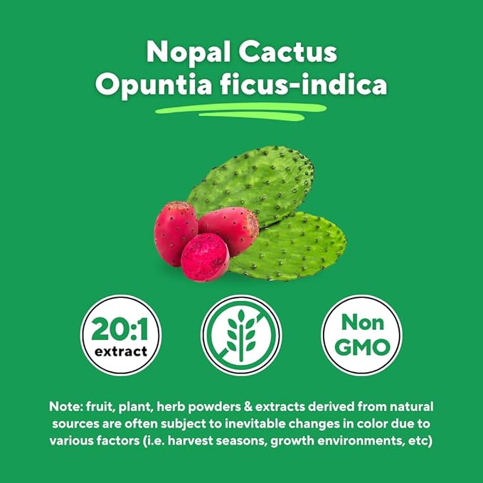 Vitapia Nopal Cactus Extract for Antioxidant Skin Metabolism Wellness Heart Health Support - 100g Organic Powder - Non GMO Gluten Free Supplement