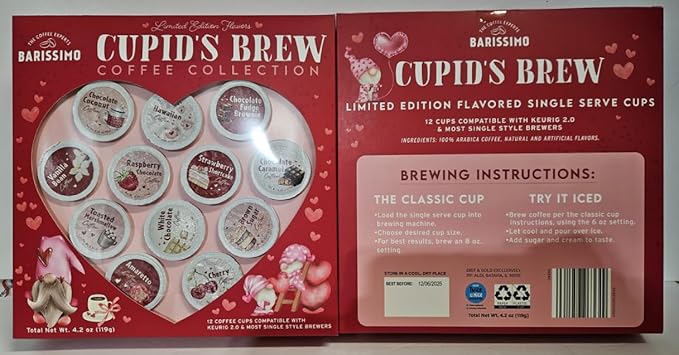 Barissimo The Coffee Experts Cupid’s Brew Coffee Collection 4.2oz 119g (Two Boxes)