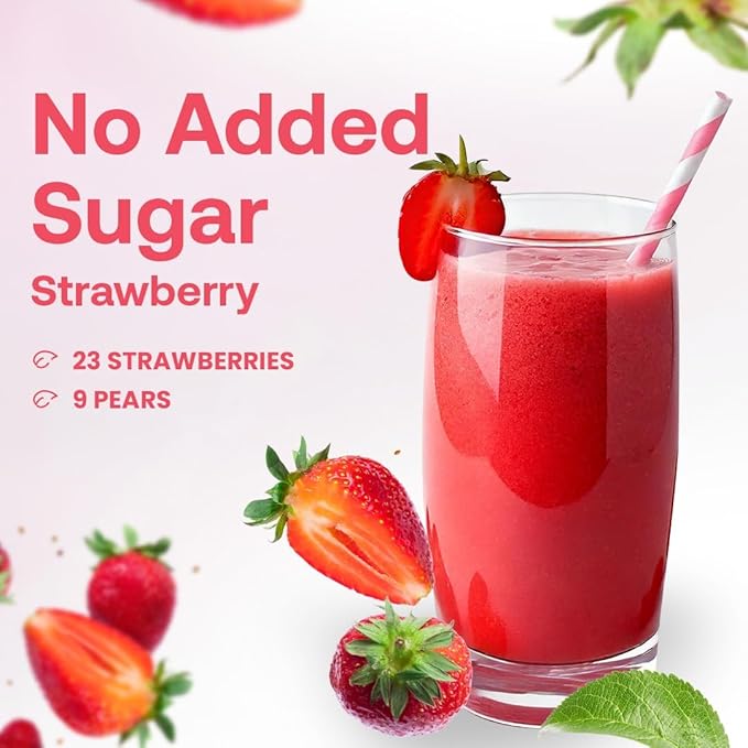 Dr. Smoothie 100% Crushed Strawberry Smoothie Concentrate| Non-GMO Vegan No Fat Gluten-Free Rich in Vitamin C Real Strawberry Flavor Perfectly Sweet | 46 Fl Oz