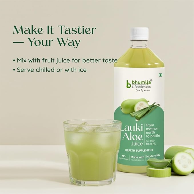 Bhumija Lifesciences Lauki Aowevera Juice (Sugar Free) 1 LTR.(Pack of Two)