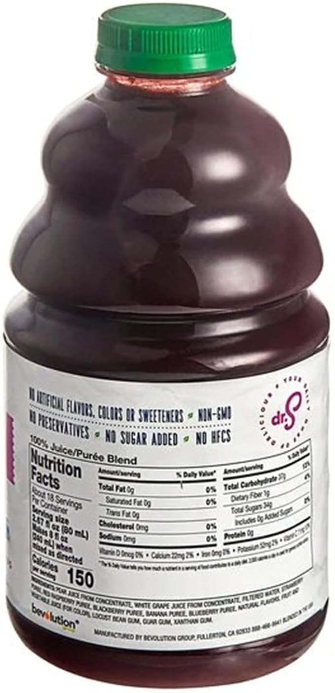 100% Crushed Mixed Berry Fruit Smoothie Mix 46 fl. oz. WS-103DR100MIXB-NPF