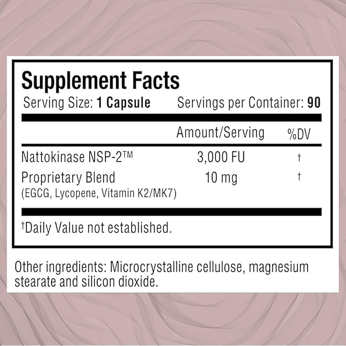 Vision Nutra Platexia with 3000 FU Nattokinase NSP-2 | Support Blood Circulation | Non-GMO &amp Kosher | 90 Vegan Capsules 3-Month Supply