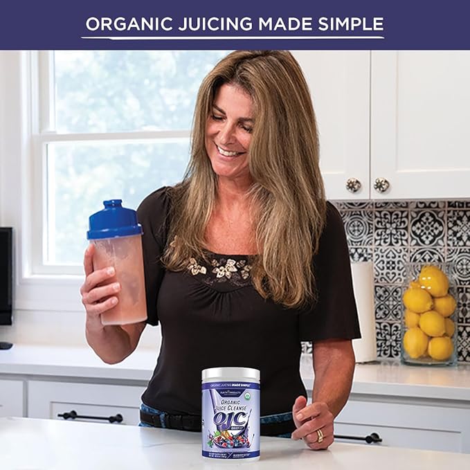 Purity Products OJC Blueberry Detox - Certified Organic Juice Cleanse Bloat + Gas Relief- Ft. OptiBiome Probiotics Organic Super Fruits + 4 Grams Organic Psyllium Fiber - Vegan - 30 Day Supply