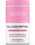 Collagen Peptides 10g with Hyaluronic Acid 120 mg and Vitamin C Powder Hair Skin and Nails Support Grass Fed Unflavored 11.38 oz
