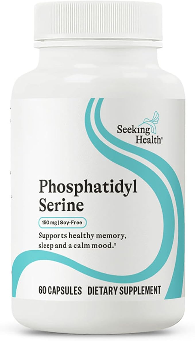 Seeking Health Phosphatidyl Serine - Brain Support Supplement with Sunflower Oil &amp Phospholipids - Vegetarian &amp Gluten-Free Capsules - 150 mg 60 Capsules
