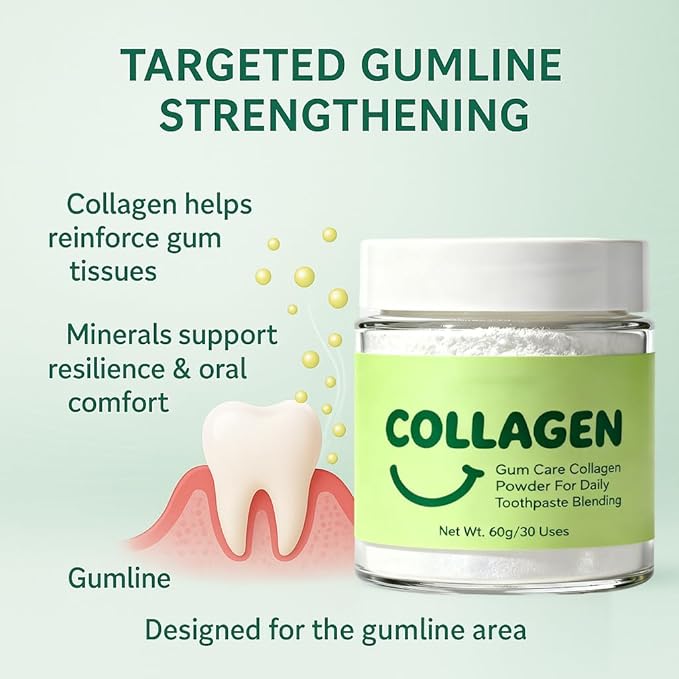 Collagen Strengthening Collagen Powder Collagen Powder for Gums Daily Gum-Line &amp Enamel Support Formula for Brighter Smile Reduced Sensitivity &amp Healthier Gums (2)