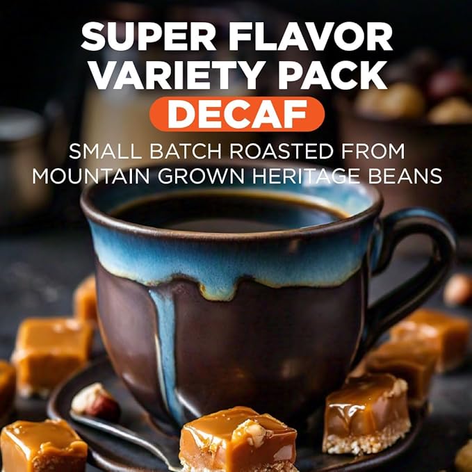 Maud's Flavored Decaf Coffee Pods Variety Pack 80 ct14 Assorted Roasts &amp Flavors Decaf Medium Roast Coffee in Single Serve Pods - 100% Arabica Coffee Compatible with Keurig K Cups Maker