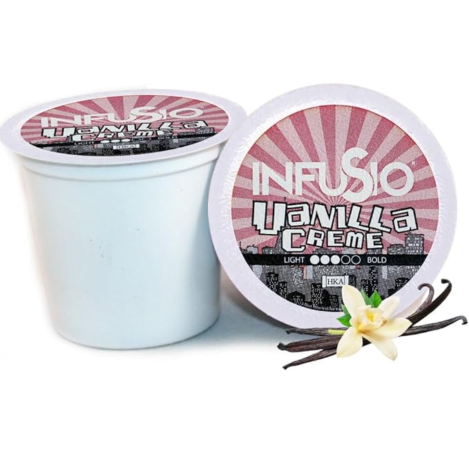 InfuSio Vanilla Crème Medium Roast 96 Count Pods for Keurig K-Cup Brewers Compatible with 2.0 Premium Roasted Coffee