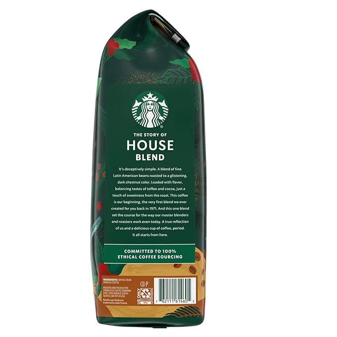 Starbucks House Blend Whole Bean Coffee (40 Ounce) (2 Pack) Brown