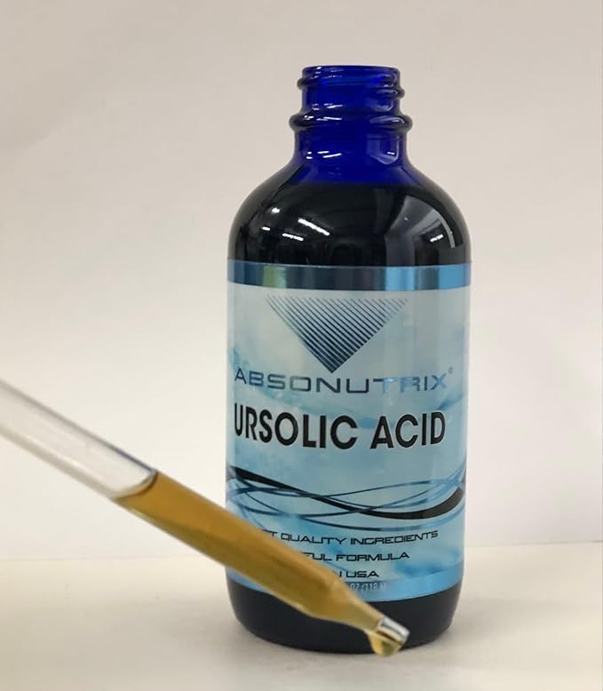 Absonutrix Ursolic Acid 590mg 4 Fl Oz Bottle 200 Highly Potent Servings High Bioavailability Quick Absorption Third-Party Tested GMP-Certified Non-GMO Cruelty-Free Products Made in USA
