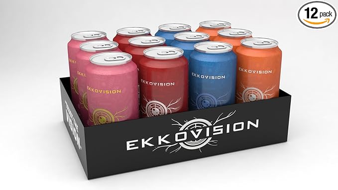 Ekkovision Energy Drink Variety Pack 200 MG Natural Caffeine With Coconut Water L Theanine Alpha Gpc &amp L Tyrosine For Balanced Energy Electrolytes &amp Smooth Hydration 16 Fl Oz Can 12 Pac