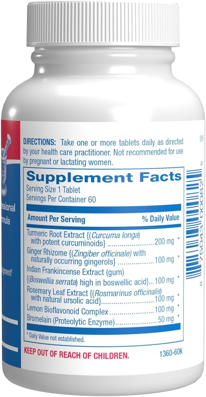 Pro ENZ Joint Support Supplement - Clinical Formula Turmeric Boswellia Supplement for Joint &amp Cartilage Mobility and Comfort Support Plus Eicosanoid Management with Proteolytic Enzymes (60 Tablets